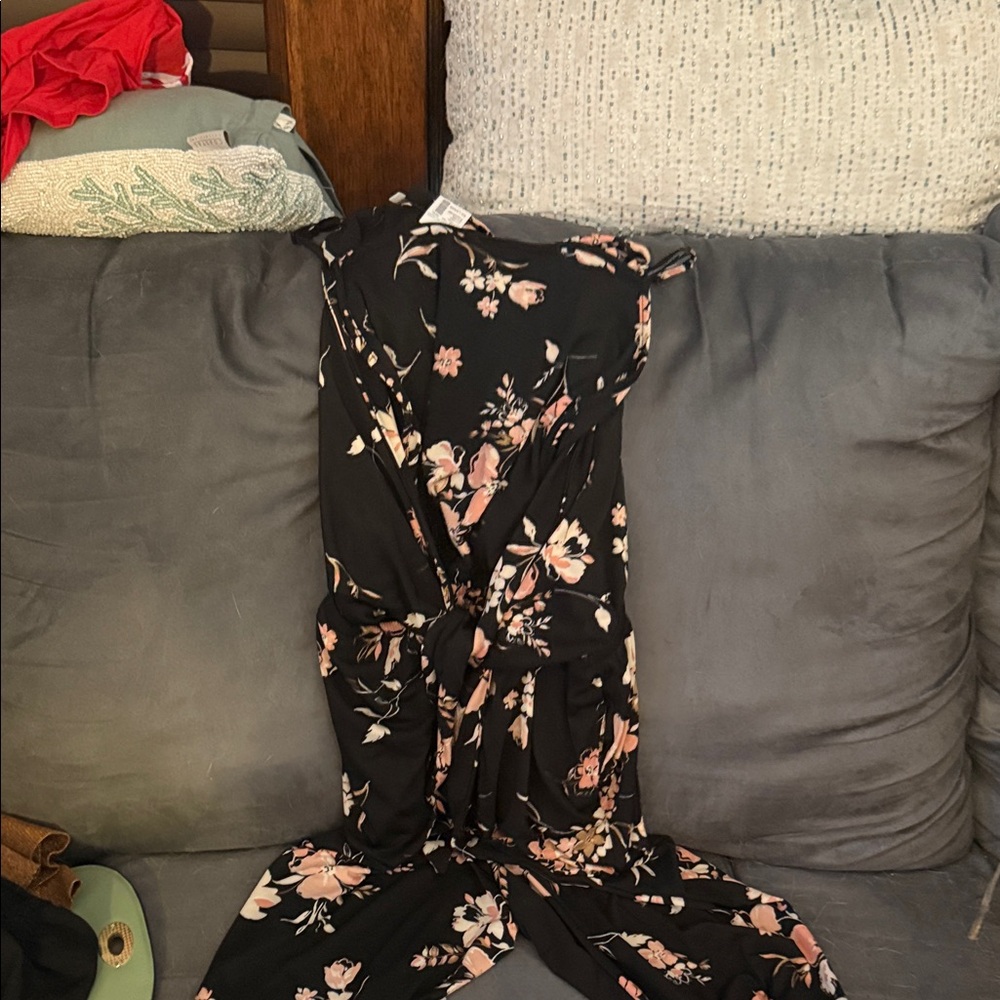 Maurices Black Floral jumpsuit